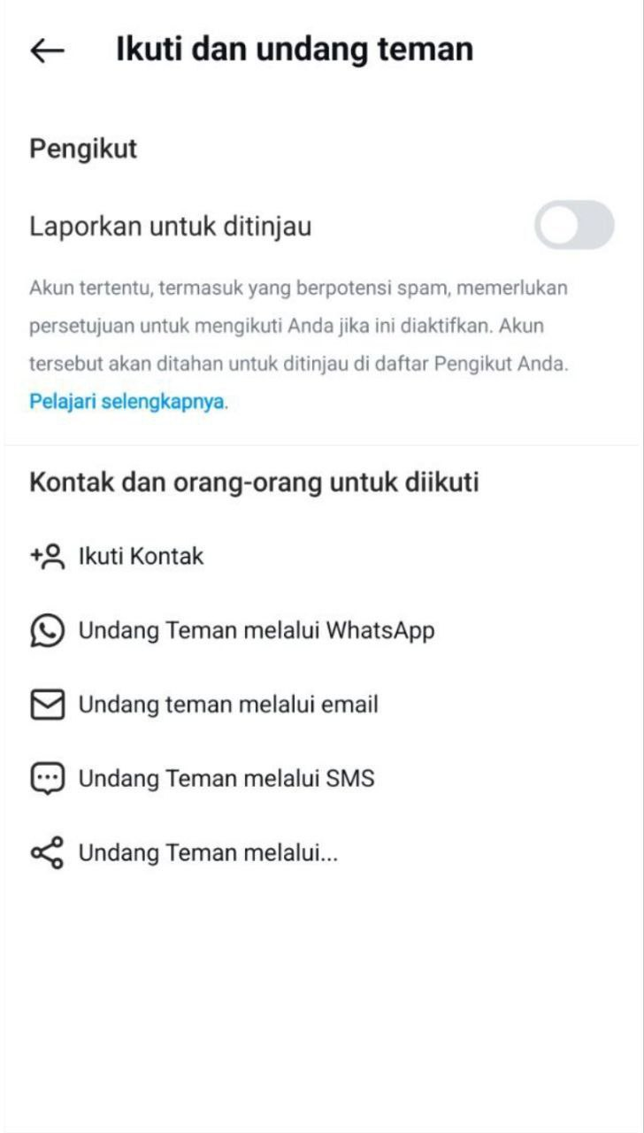 Cara nonaktifkan Laporkan untuk ditinjau